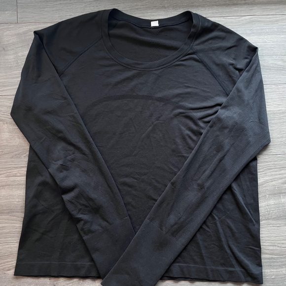 lululemon black swiftly long sleeve comfy casual athletic - Picture 2 of 2